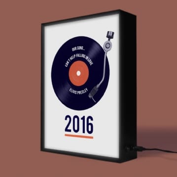 Personalised Retro Record Year Light Box