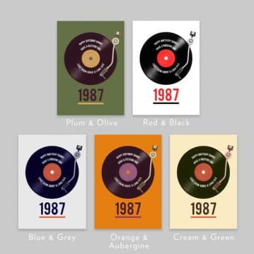 Personalised Retro Record Year Light Box
