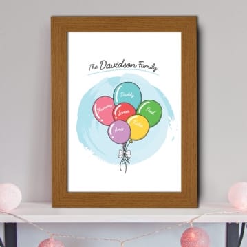 Personalised Balloons Family Print