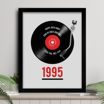 Personalised 30th Birthday Retro Record Print