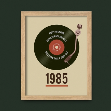 Personalised 40th Birthday Retro Record Print