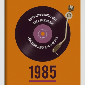 Personalised 40th Birthday Retro Record Print