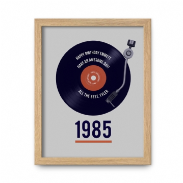 Personalised 40th Birthday Retro Record Print