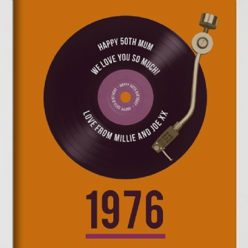 Personalised 50th Birthday Retro Record Print