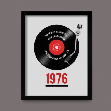Personalised 50th Birthday Retro Record Print