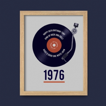 Personalised 50th Birthday Retro Record Print
