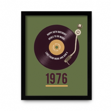 Personalised 50th Birthday Retro Record Print