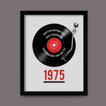 Personalised 50th Birthday Retro Record Print