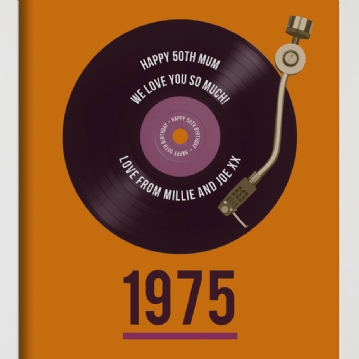 Personalised 50th Birthday Retro Record Print