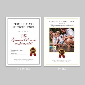 Personalised Certificate of Excellence Prints