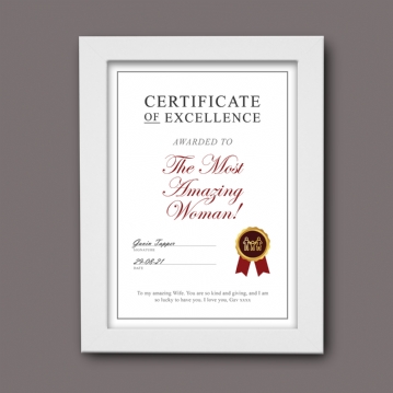 Personalised Certificate of Excellence Prints