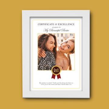 Personalised Certificate of Excellence Prints
