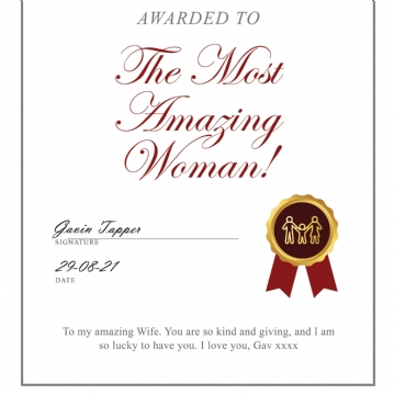 Personalised Certificate of Excellence Prints