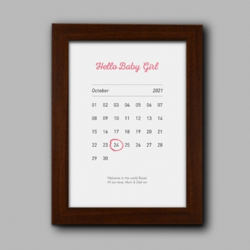Personalised New Baby Birth Date Prints