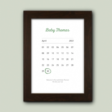 Personalised New Baby Birth Date Prints