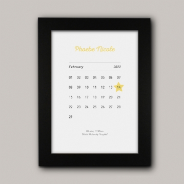 Personalised New Baby Birth Date Prints