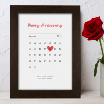 Personalised Anniversary Date Prints