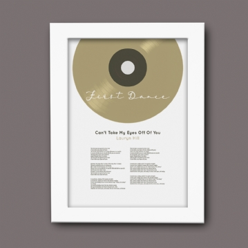 Personalised Vinyl Song Lyrics Print