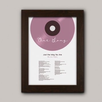 Personalised Vinyl Song Lyrics Print