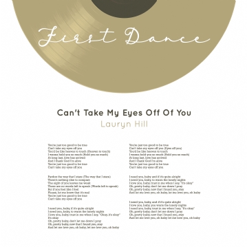 Personalised Vinyl Song Lyrics Print