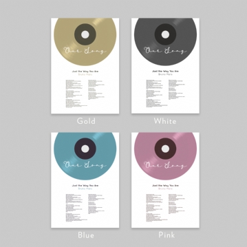 Personalised Vinyl Song Lyrics Print