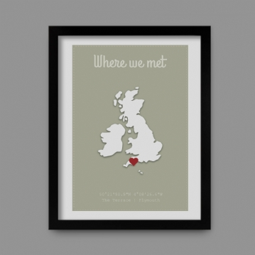 Personalised Where We Met Poster