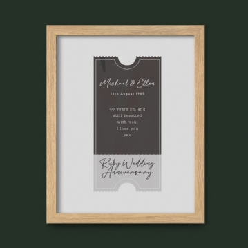Personalised Ticket To Our Future Anniversary Print