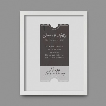 Personalised Ticket To Our Future Anniversary Print
