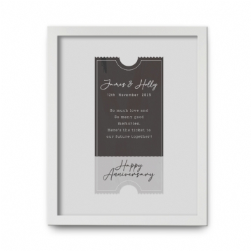 Personalised Ticket To Our Future Anniversary Print