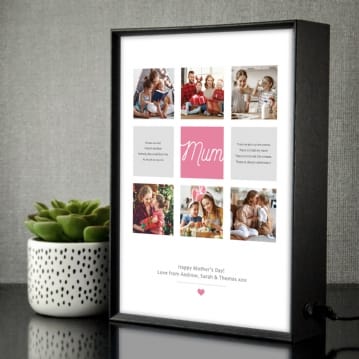 Personalised Mum Poem and Photo Memories Light Box