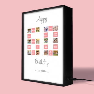 Personalised 60th Birthday Memories Light Box