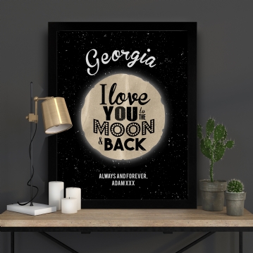 Personalised Love You to the Moon and Back Poster 