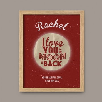 Personalised Love You to the Moon and Back Poster 