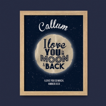 Personalised Love You to the Moon and Back Poster 