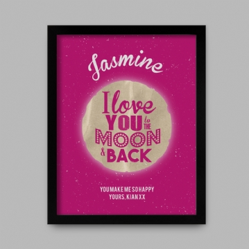 Personalised Love You to the Moon and Back Poster 