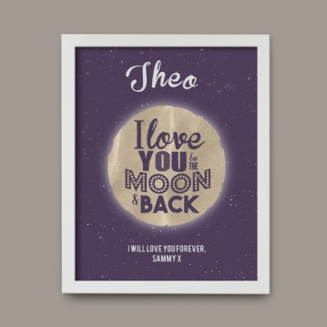 Personalised Love You to the Moon and Back Poster 