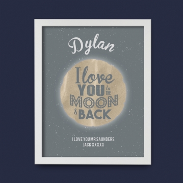 Personalised Love You to the Moon and Back Poster 