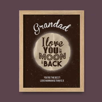 Personalised Love You to the Moon and Back Poster 