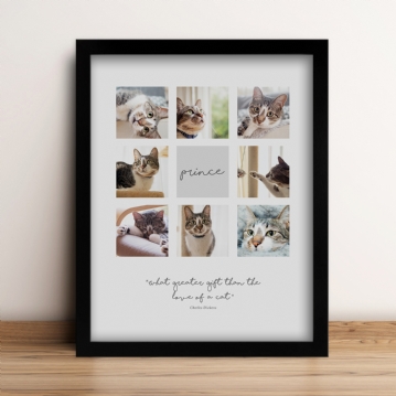 Personalised Cat Multi Photo and Quote Print 