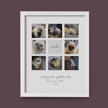 Personalised Cat Multi Photo and Quote Print 