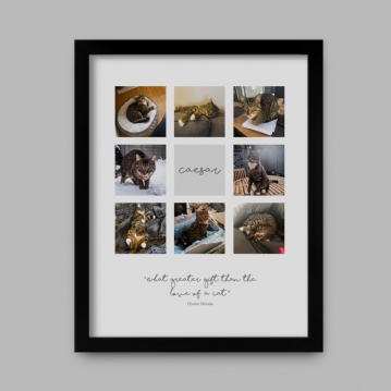Personalised Cat Multi Photo and Quote Print 