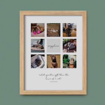 Personalised Cat Multi Photo and Quote Print 
