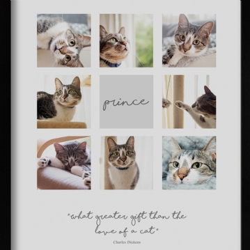 Personalised Cat Multi Photo and Quote Print 