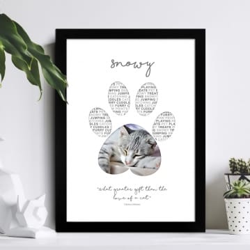 Personalised Photo Cat Paw Print