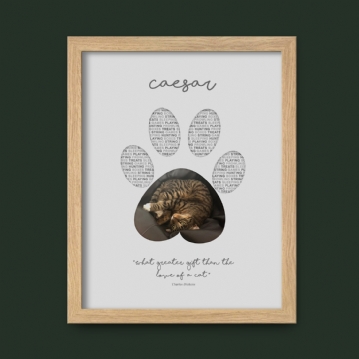 Personalised Photo Cat Paw Print