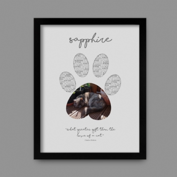 Personalised Photo Cat Paw Print