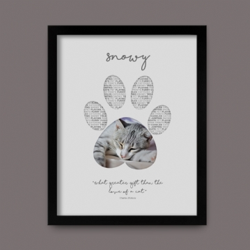 Personalised Photo Cat Paw Print