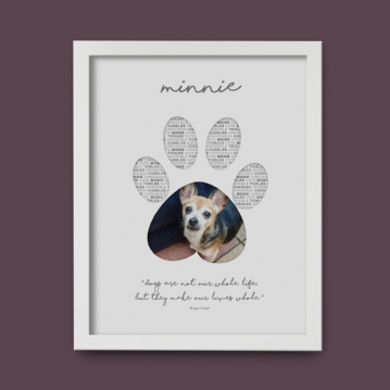 Personalised Photo Dog Paw Print