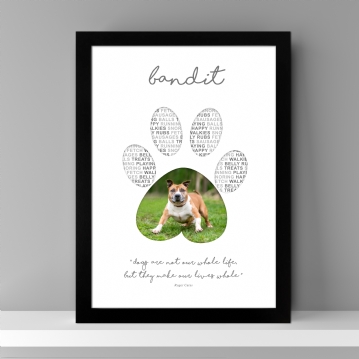 Personalised Photo Dog Paw Print