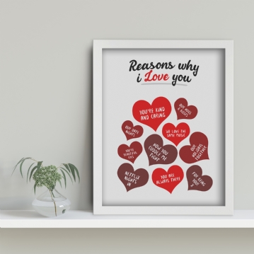 Personalised Reasons Why I Love You Print